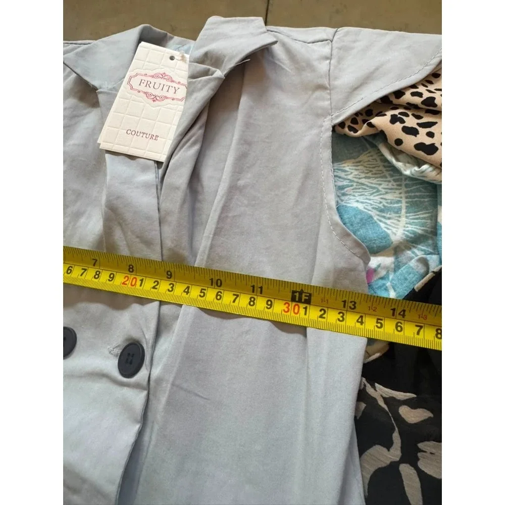 NWT Fruity Couture Girls Size 10-12yr Dress Double Breasted Short Cap Sleeves